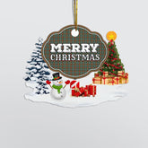 Clan Bisset 2 "Merry Christmas" Tartan Acrylic Ornament VJ64 Bisset 2 Tartan Tartan Christmas